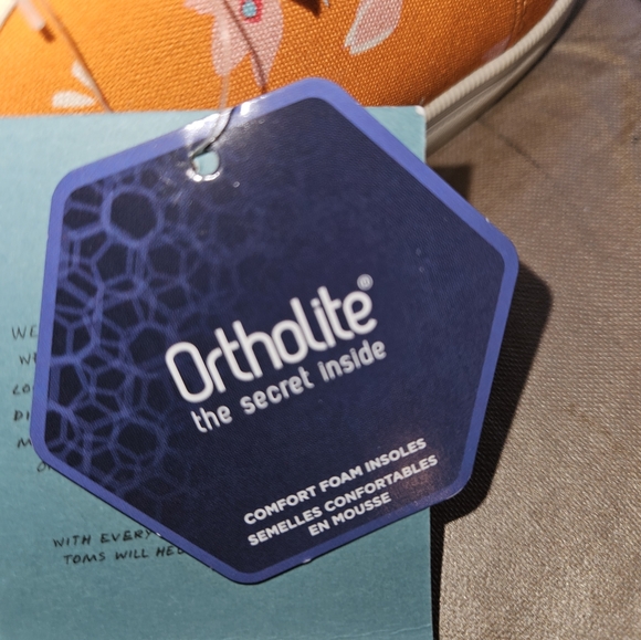 TOMS Orange Persimmon Sprint Floral Print Lace Up Sneaker Women's 11 - Picture 10 of 10